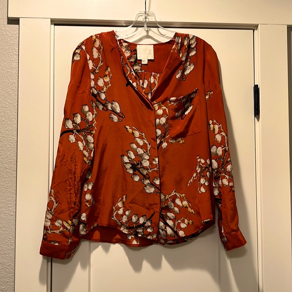 Line & Dot silk blouse.